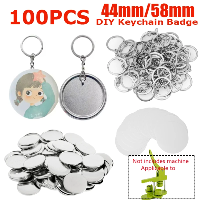 Button Badge Blank - 100PCS Blank Plastic/Metal Button Making Supplies