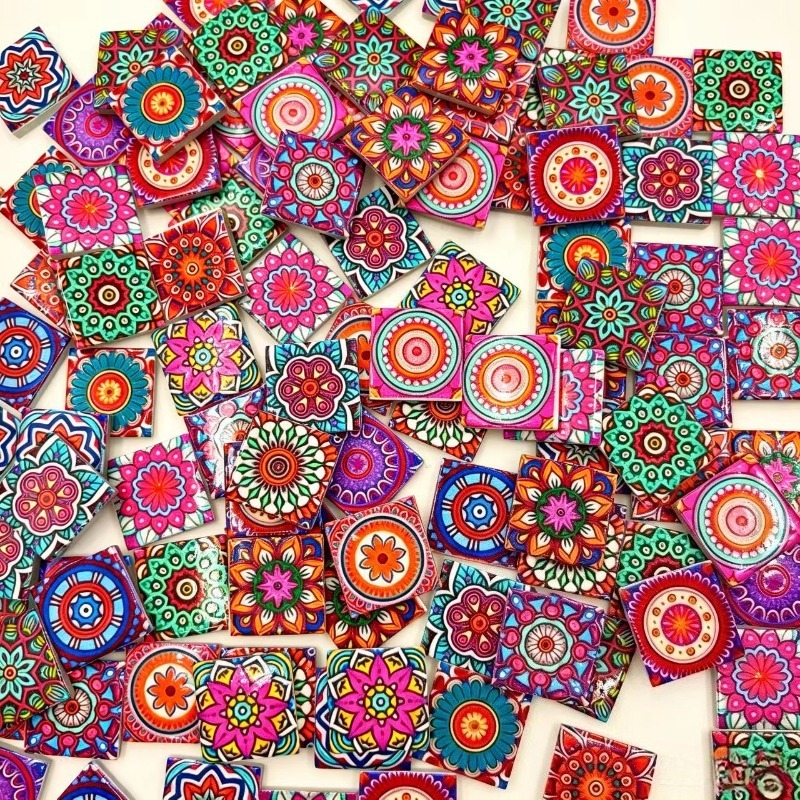 Ceramic Tile Blank - Mandala Print Ceramic Mosaic 150/300g per