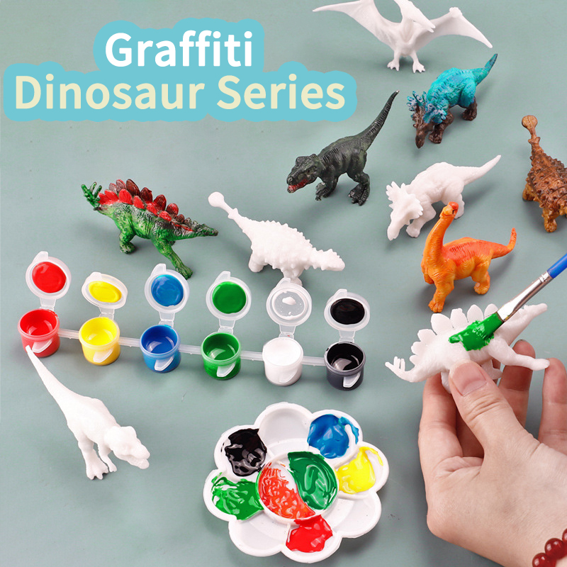6pcs/8pcs, DIY Coloring Dinosa - огляд і ціна Puzzle Blank White
