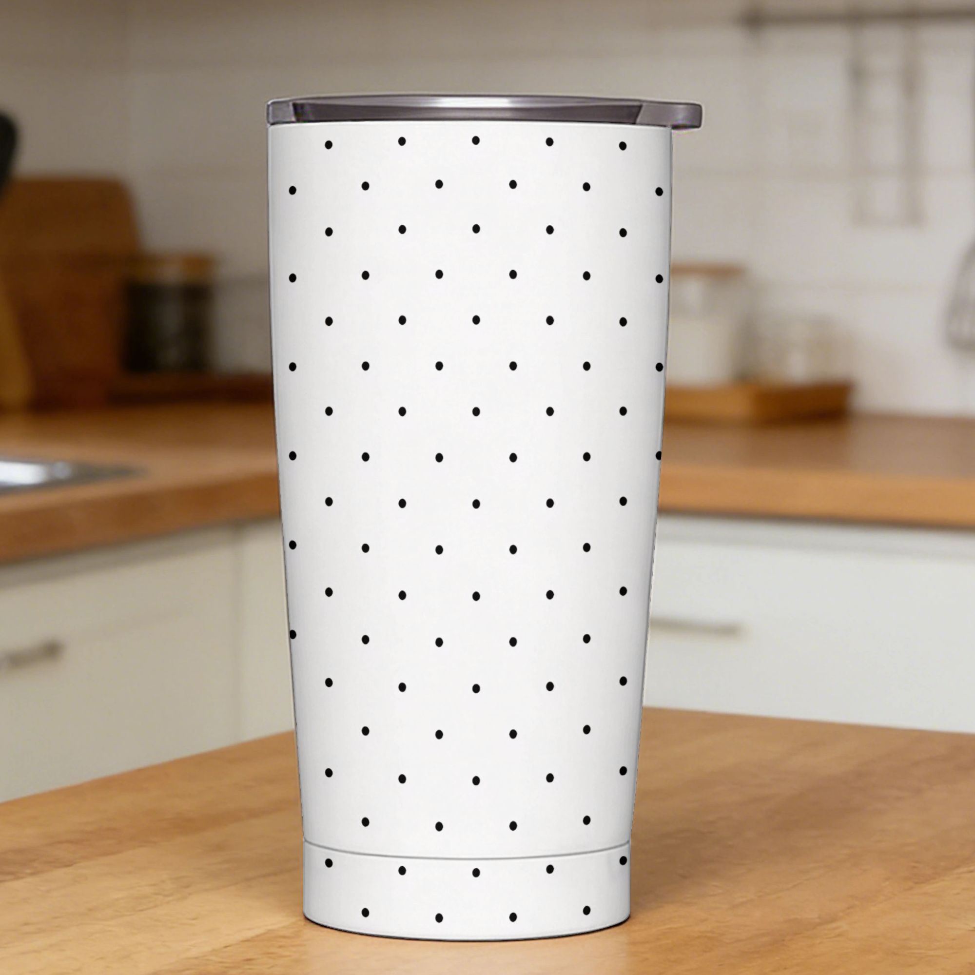 Black & White Polka Dot Patter - огляд і ціна Tumbler 20Oz White