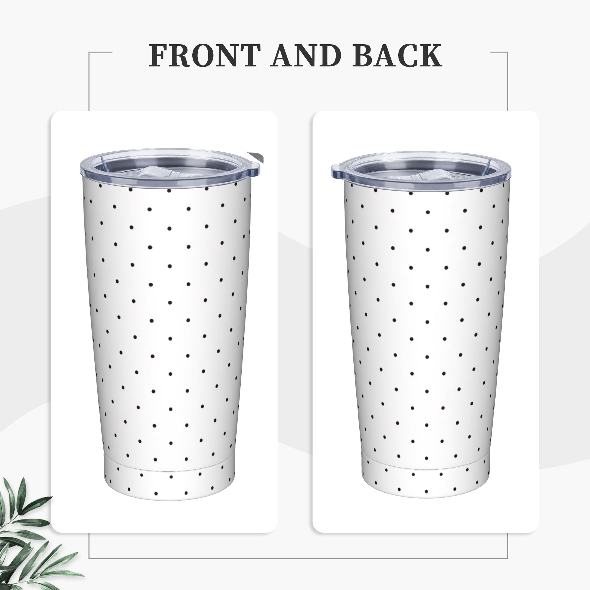 Black & White Polka Dot Patter - огляд і ціна Tumbler 20Oz White