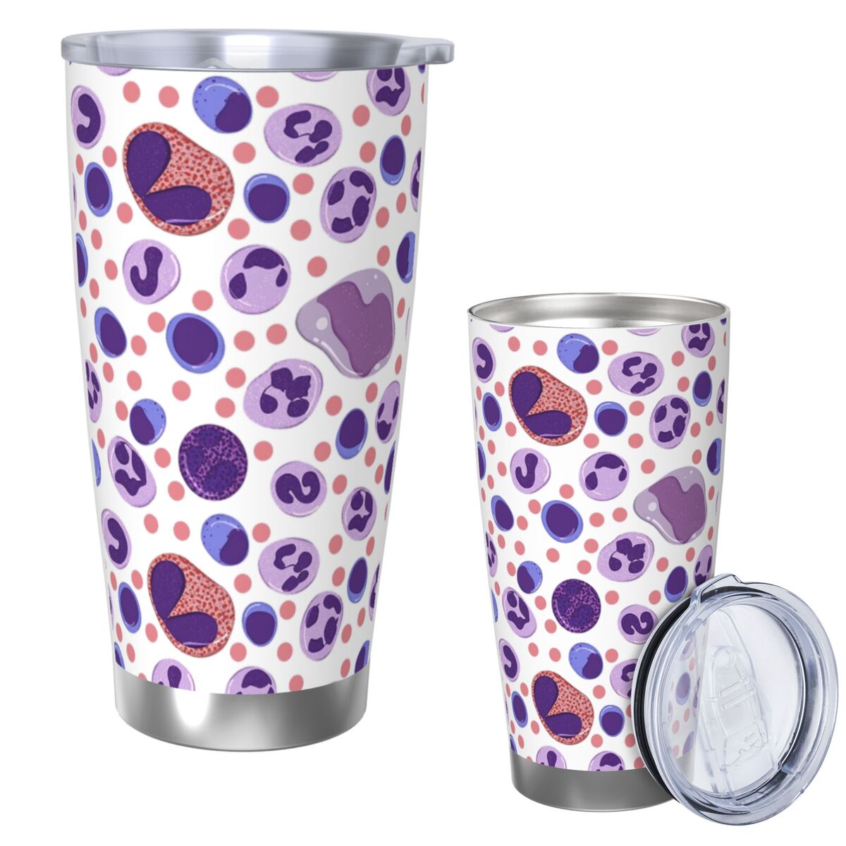 Large White Blood Cell Pattern - огляд і ціна Tumbler 20Oz White