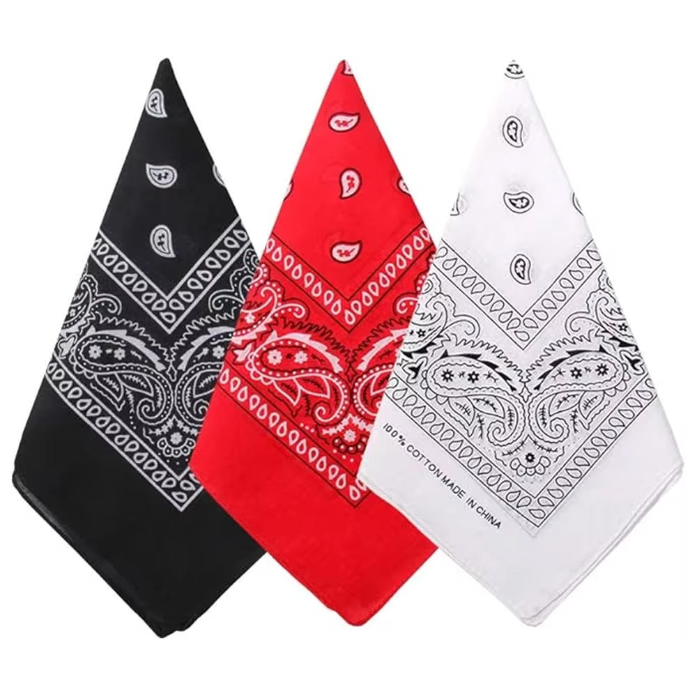 Hip Hop Cowboy Paisley Scarf L - огляд і ціна Bandana Blank White