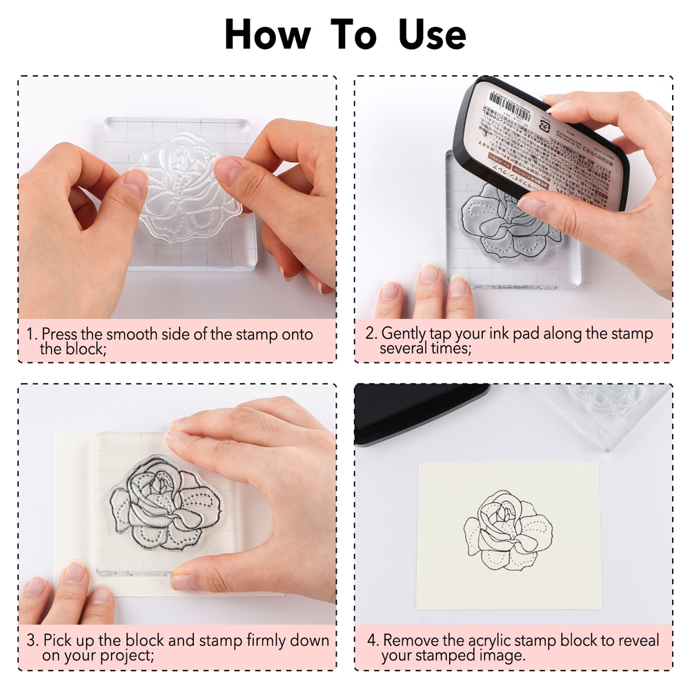 3pcs Clear Acrylic Stamp Block - огляд і ціна Photo Acrylic Block