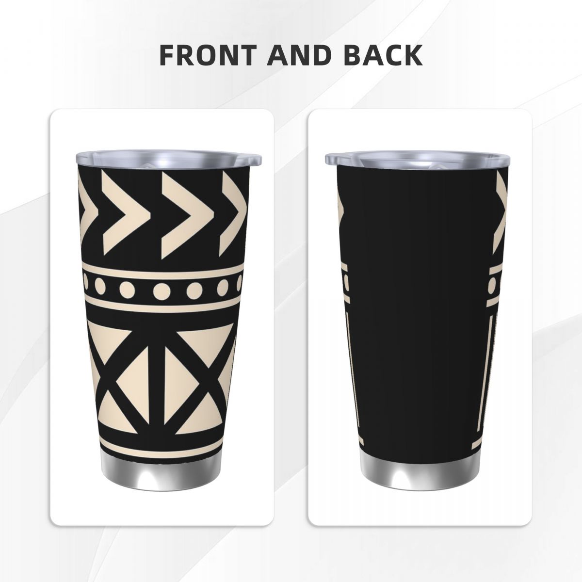 African Mud Cloth Black And Wh - огляд і ціна Tumbler 20Oz White