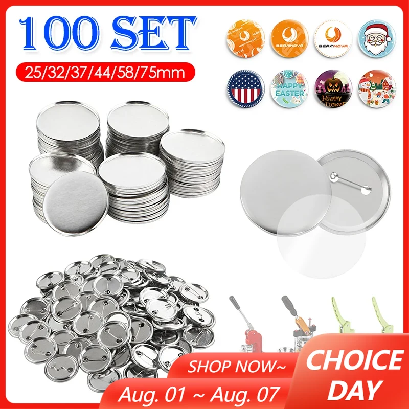 100Set Blank Badge Pin Button  - огляд і ціна Button Badge Blank