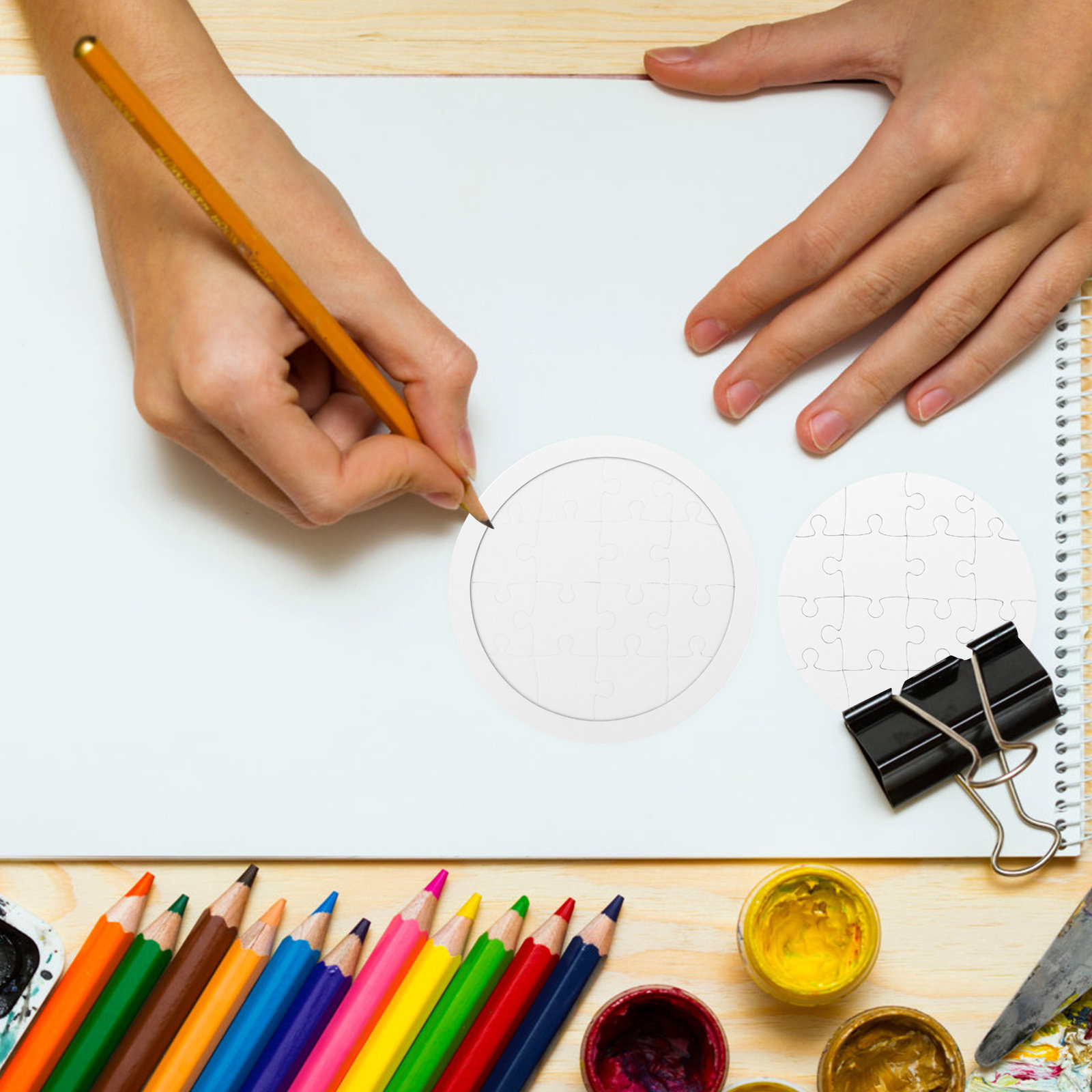 4 Sets Puzzle Blank Coloring P - огляд і ціна Puzzle Blank White