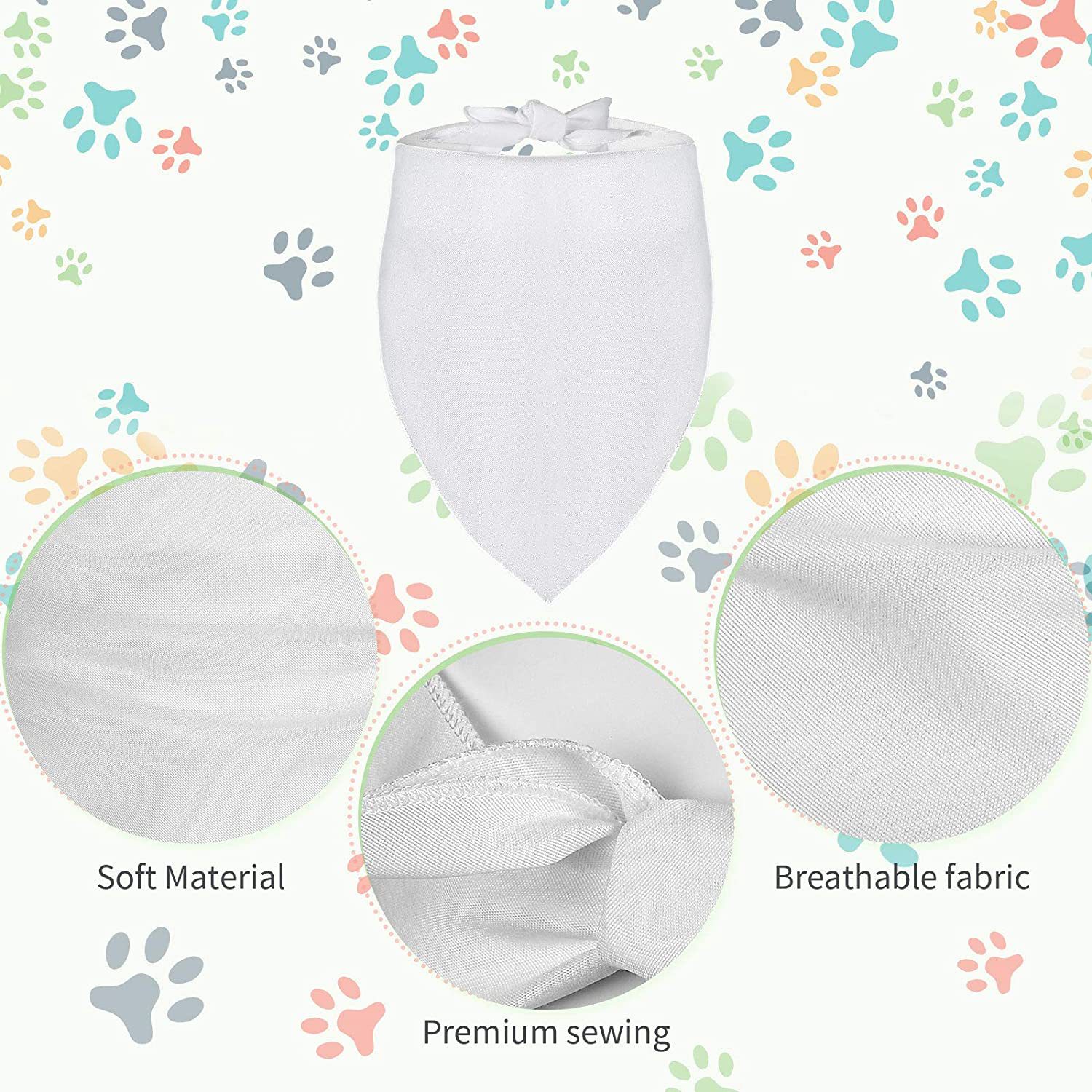 100 Pieces Sublimation Blank D - огляд і ціна Bandana Blank White