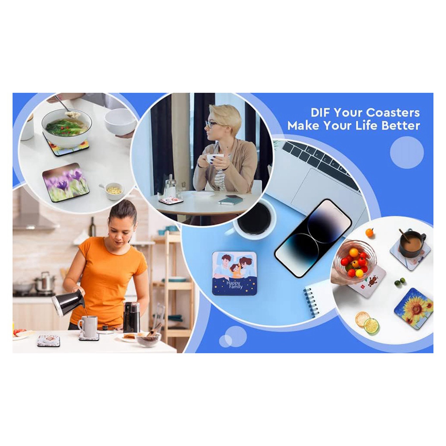 F-F 40PCS Square Sublimation B - огляд і ціна Coaster Sublimation Blank