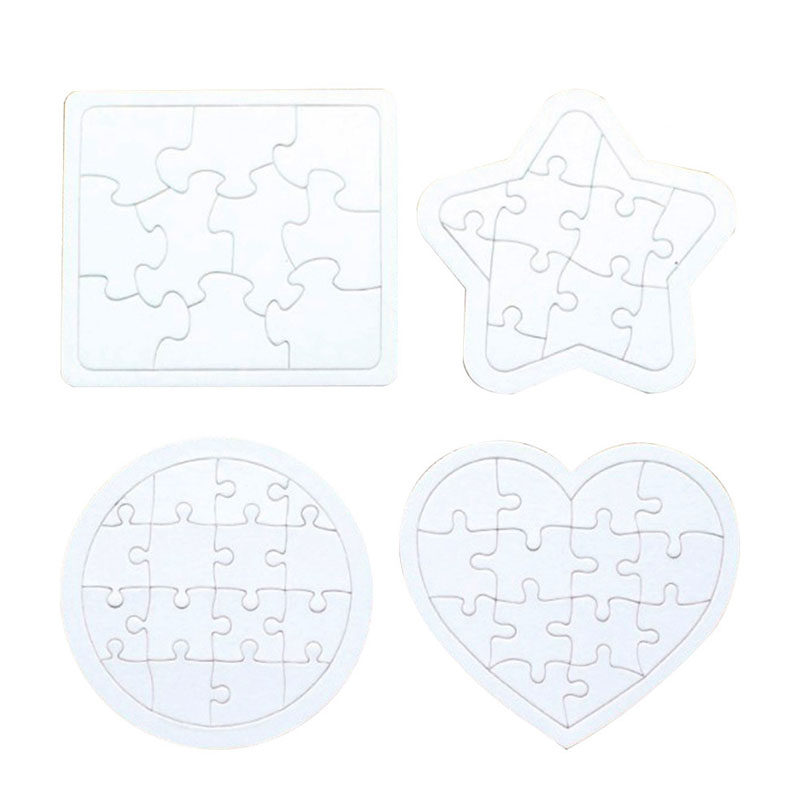 4Pcs Coloring Blank Puzzle Set - огляд і ціна Puzzle Blank White