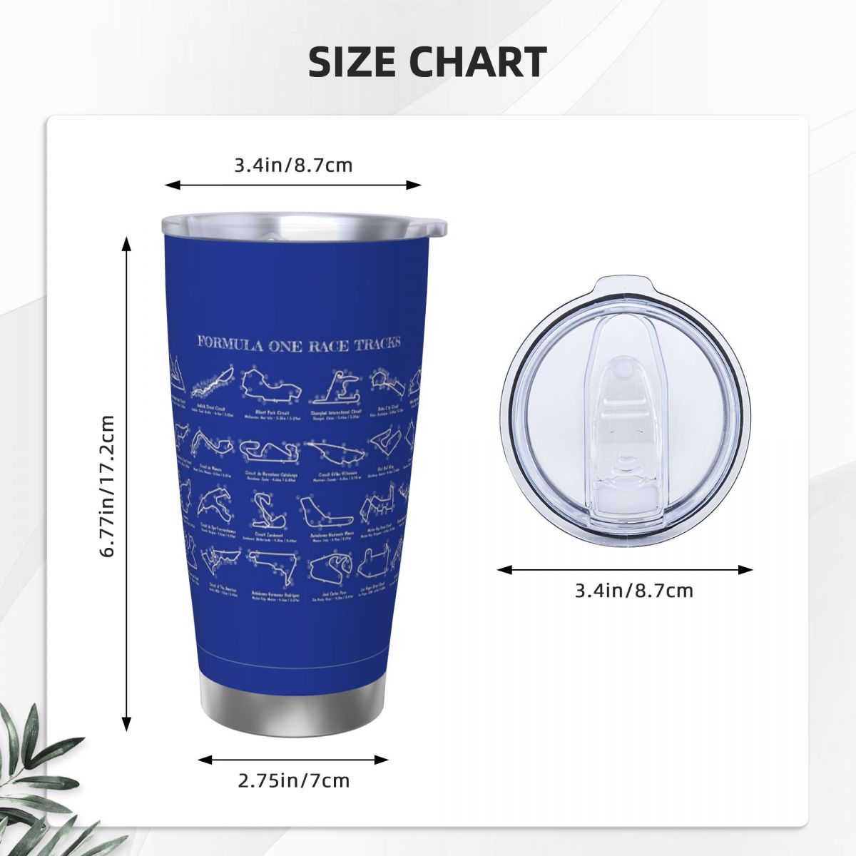 F1 Race Tracks (White Stencil- - огляд і ціна Tumbler 20Oz White
